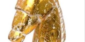 Antique Horse Head Wooden Statue