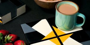 Wooden Geometric Print Coaster