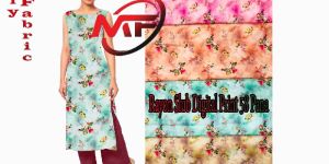 Rayon Slub Digital Print Fabric