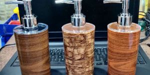 Glitter Wooden Foil Liquid Soap Dispenser