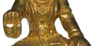 Lord Hanuman Weapon Giving Blessing Brass Idol