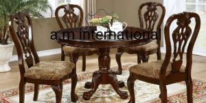Wooden Round Dining Table Set
