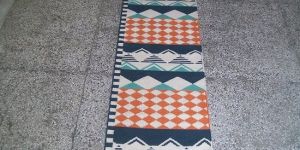 70cm X 240cm Bark Runner Teal Dhurrie