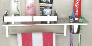 2 in 1 Stainless Steel Bathroom Shelf