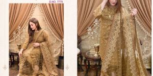 MAHBOOB NET EMBROIDERED HEAVY HANDWORK SUIT