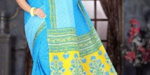 Half N Half Cotton Printed Saree
