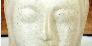 Handikart White Ceramic Big Lord Buddha Head Shaped Planter