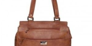 Women Tan Zip Handbag