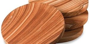 Brown Wooden Coaster