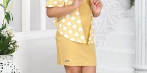 Plain Poly Knitted and Woven Polka Dot Mix Match Stylish Short Midi Dress