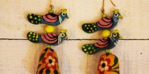 Wooden Painted Earrings