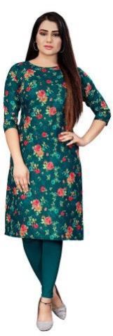 Dark Green Cotton Kurti