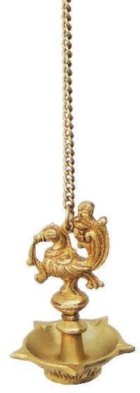 Brass Showpiece Murga Deepak with Chain Statue