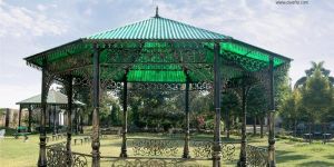 Green Top Octagonal Cast Iron Works Gazebo