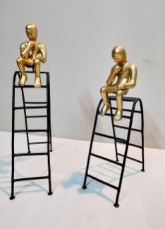 the Thinker Statue on Ladder Set