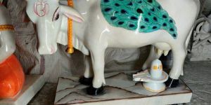 Marble Kamdhenu Cow Statue