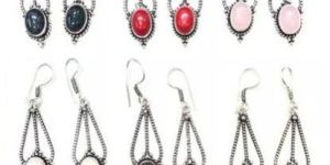 Brass Stone Earrings