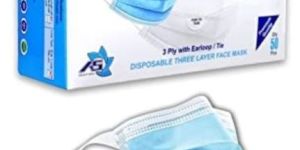 FACE MASK 3PLY ELASTIC BLUE