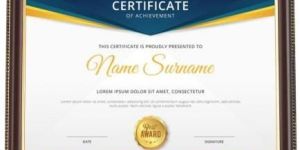 Golden Border Brown Certificate Frame