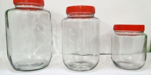 Screw Neck Round Glass Jar