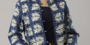 BLUE COTTON QUILTED JACKET