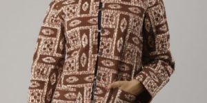 BROWN COTTON QUILTED JACKET