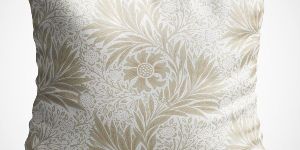 OFF WHITE GOLD FLORAL PRINT DIGITAL PRINT CUSHION COVER WITH FILLER