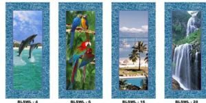 Blue Swirl Series Digital Printed Single Panel Door