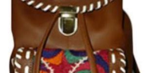 Printed Leather Backpack