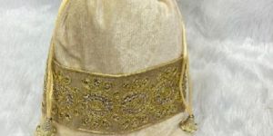 Golden Velvet Potli Bag