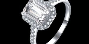 Artificial Emerald Ring in Zircon and Silver