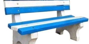 Blue Concrete Garden Bench