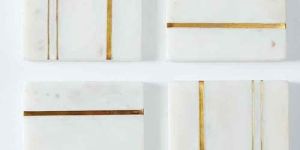 Brass Inlay Marble Coaster