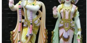 Marble Colored Radha Krishna Statue