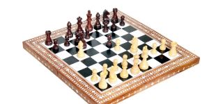 Wooden Inlaid Folding Chess Box