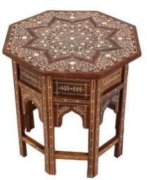 WOODEN INLAID OCT PANEL LEGS TABLE