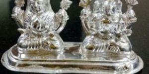 Silver Laxmi Ganesh Statue