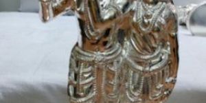 Silver Radha Krishna Statue