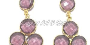 Amethyst Quartz Earrings Set