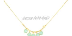 Aqua Chalcedony Gemstone Necklace