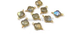 Clover Shape Labradorite Gemstone Connector