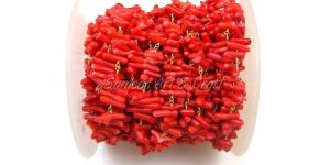 Coral Branch Beaded Rosary Chain