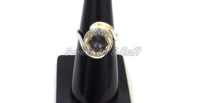 Crystal Gemstone Ring Round Shape with Silver Plated