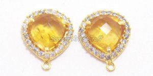 CZ Sterling Silver Bezel Connector