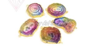 Gemstone Connector Link-Solar Quartz With Stylish Multi Colour
