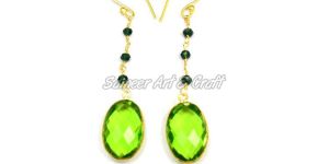 Peridot Quartz Gemstone Earring Set