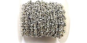 Silver Pyrite Beaded Rosary Chain