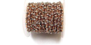 Silver Pyrite Beaded Rosary Chain