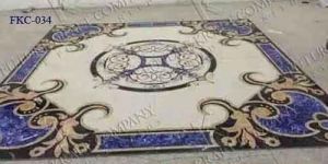 Marble Semiprecious Floor Medallion