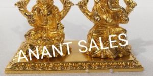 Brass Gold Plated Laxmi Ganesha Statue